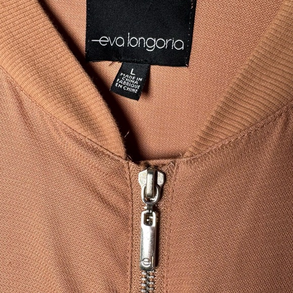 Eva Longoria Zip Front Batwing Jacket Dusty Rose Holiday Layer size Large - Picture 2 of 16